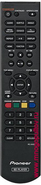 PIONEER RC-2422 пульт для 3D Blu-ray-плеера Pioneer BDP-150 (Оригинальный)