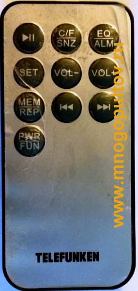 TELEFUNKEN TF-1625U пульт для портативного радиоприемника (предлагаем аналог)