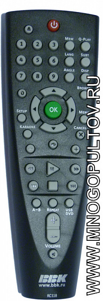 BBK RC118 для модели DVD-плеера DV118SI (Оригинальный)