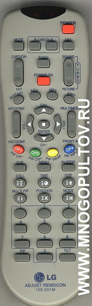 LG 105-201M сервисный пульт / LG MKJ39170828 (аналог)
