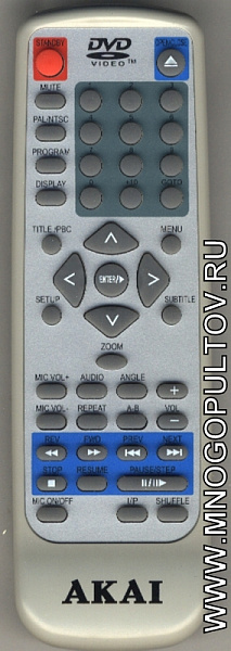 AKAI KZG-201 пульт для DVD-плееров A-4182, A-4183 (НЕоригинальный)