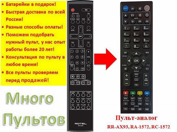 ROTEL RR-AX93, RA-1572, RC-1572 (аналог)
