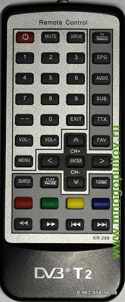 ACV TR44-1004  пульт KR-288 DVB-T2 тюнер (предлагаем аналог)