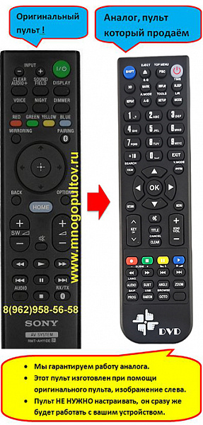 SONY RMT-AH110E, RMT-AH310E, RMT-AH110U (аналог)