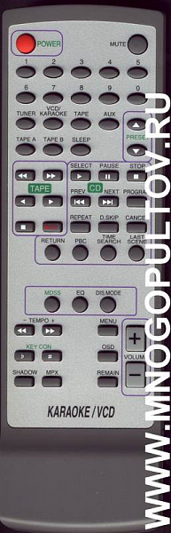 LG KARAOKE\VCD RC-6528, FFH-2103AX, FFH2108AX, FFH-2108K (пульт-аналог)