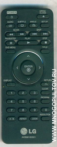 LG AKB68183501, DVD TS-200, TS-100 (пульт-аналог)