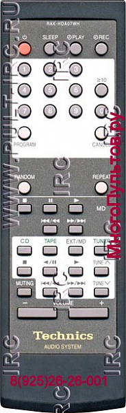 TECHNICS RAK-HDA07WH, RAK-HDA06WH, RAK-HDA25WH (пульт-аналог)