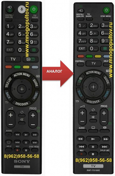 SONY RMF-TX301E / RMT-TX100E (аналог)