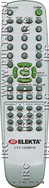 Elekta CTV-1430DVD пульт для телевизора ELEKTA (предлагаем аналог)