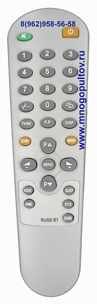 AKAI 14CTN02BM, 15CTN02BM, 12CTN02BM, 21CTN22BM / RC02-51 (НЕоригинальный)
